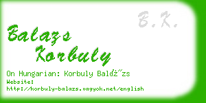 balazs korbuly business card